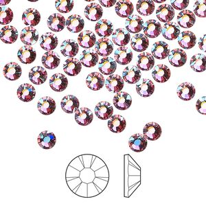 Flat back 1440pk mesmera AB foil back, Preciosa MAXIMA Czech crystal rhinestone 3.8-4mm chaton rose round SS16