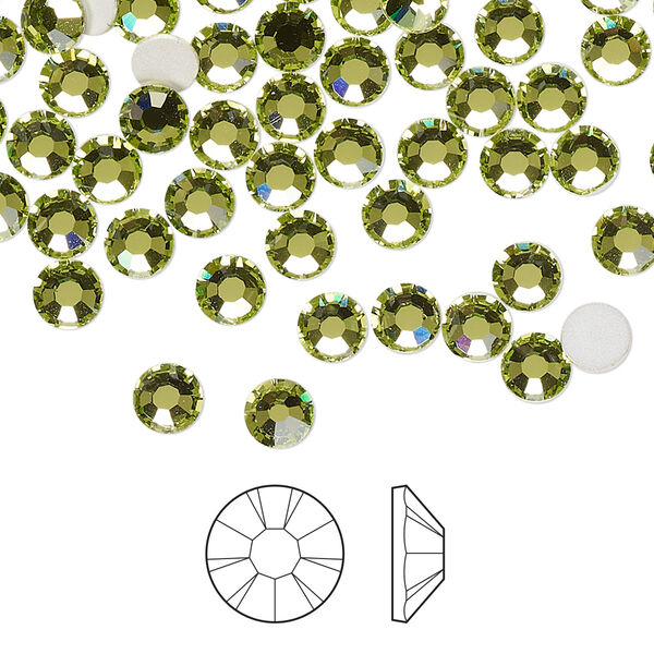 Flat back 144pk limecicle foil back, Preciosa MAXIMA Czech crystal rhinestone 4.6-4.8mm chaton rose round SS20 image number 0
