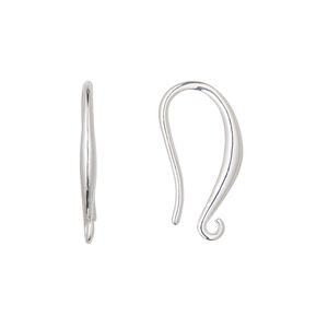 Ear wire fishhook 1pkg100 silver-plated, 18mm / open loop, 19 gauge brass 50 pair