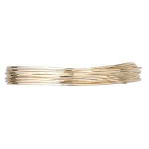Wire, 12Kt gold-filled, half-hard, half-round, 24 gauge. Sold per pkg of 5 feet.