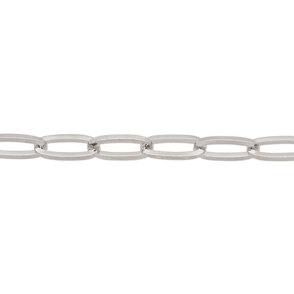 Chain, stainless steel, 4.8mm paperclip. Sold per pkg of 5 feet. image number 0