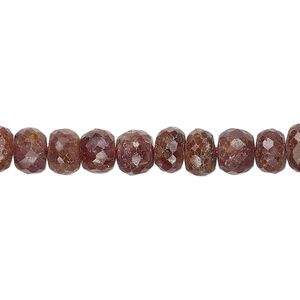 Brown sapphire 1pkg1, hand-cut faceted rondelle bead 14 inch 6x4mm-7x5mm