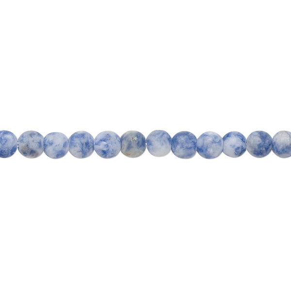 Bead, sodalite (natural), matte, 4mm round, B grade, Mohs hardness 5 to 6. Sold per 8-inch strand, approximately 50 beads. image number 0