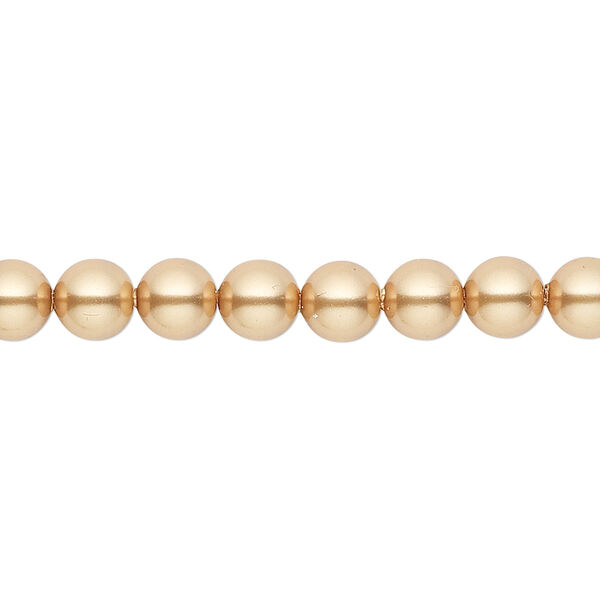 Pearl 50pk bright gold, Crystal Passions® 6mm round 5810 image number 0