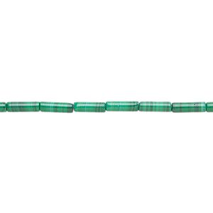 Malachite 1pkg1, round tube bead natural 8 inch 8x2.5mm