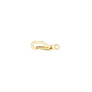 Clasp self-closing hook 1pkg100 gold-plated, 11x5mm, brass 1-strand