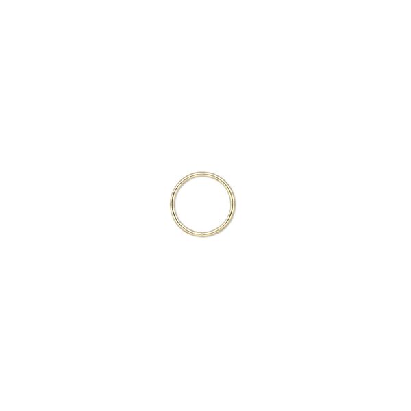 Jump ring, 14Kt gold-filled, 7mm soldered round, 5.8mm inside diameter, 22 gauge. Sold per pkg of 10. image number 0