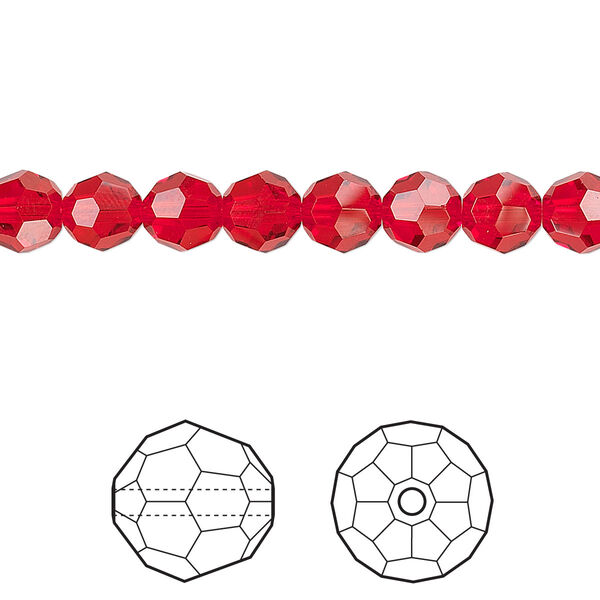 Bead 12pk light Siam, Crystal Passions® 6mm round 5000 image number 0