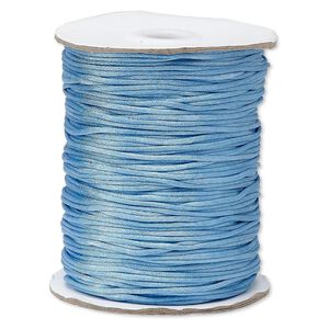 Cord, Satinique™, satin, denim blue, 1.5mm small. Sold per 400-foot spool.