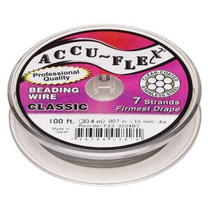 Beading wire, Accu-Flex®, nylon and stainless steel, clear, 7 strand, 0.007-inch diameter. Sold per 100-foot spool.