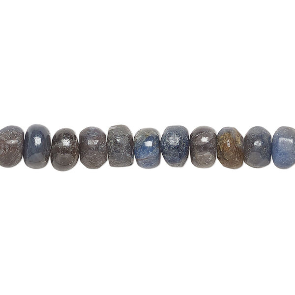Blue-grey sapphire 1pkg1, hand-cut rondelle bead 14 inch 6x3mm-7x5mm image number 0
