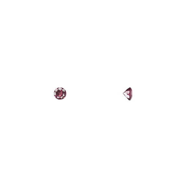 Gem, rhodolite garnet (natural), 3mm hand-cut faceted round, A grade, Mohs hardness 7 to 7-1/2. Sold per pkg of 4. image number 0