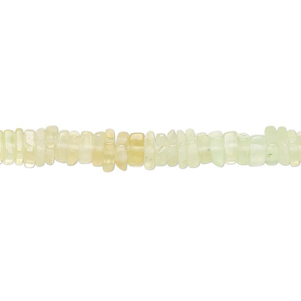 Prehnite 1pkg1, hand-cut square rondelle bead natural 8 inch 4x1mm-6x3mm image number 0
