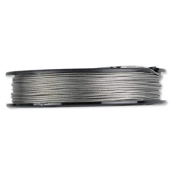 Beading wire, Tigertail™, nylon-coated stainless steel, clear, 7 strand, 0.024-inch diameter. Sold per 30-foot spool. image number 0