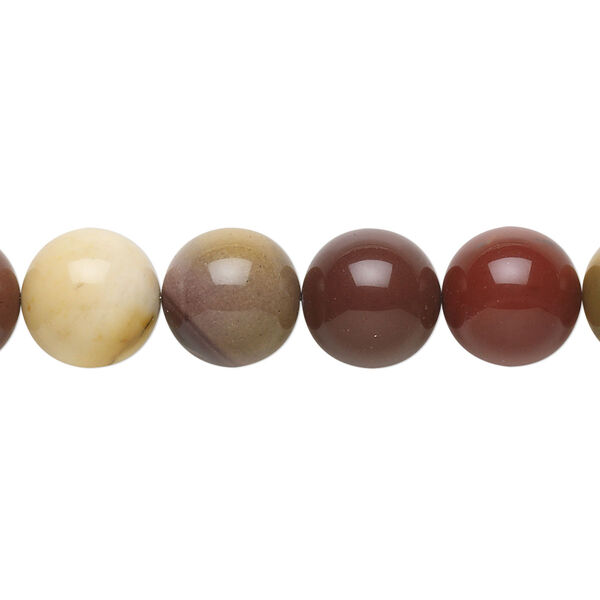 Bead, moukaite jasper (natural), 10mm round, B grade, Mohs hardness 6-1/2 to 7. Sold per 15-1/2" to 16" strand. image number 0