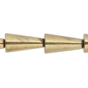 Hemalyke™ 1pkg1, gold-finished cone bead 15 inch 20x12mm