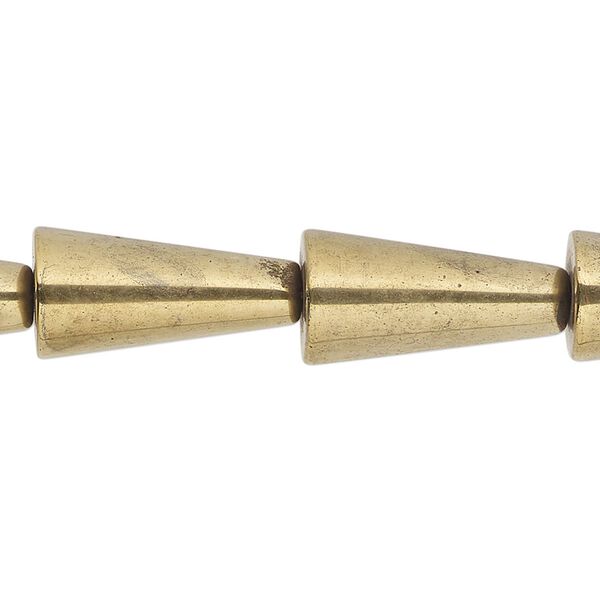 Hemalyke™ 1pkg1, gold-finished cone bead 15 inch 20x12mm image number 0