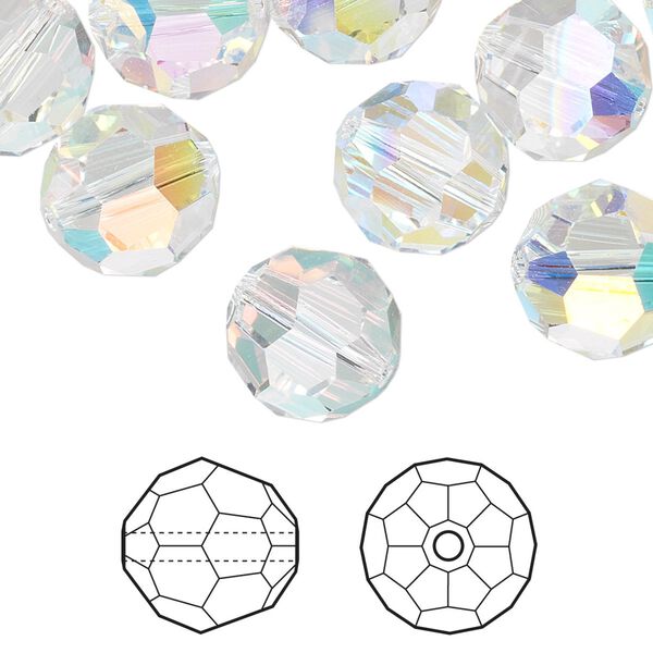 Bead 72pk crystal AB, Crystal Passions® 12mm round 5000 image number 0
