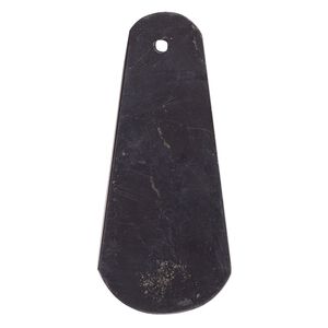 Shungite 1pkg1, flat teardrop focal natural 40x20mm-56x23mm