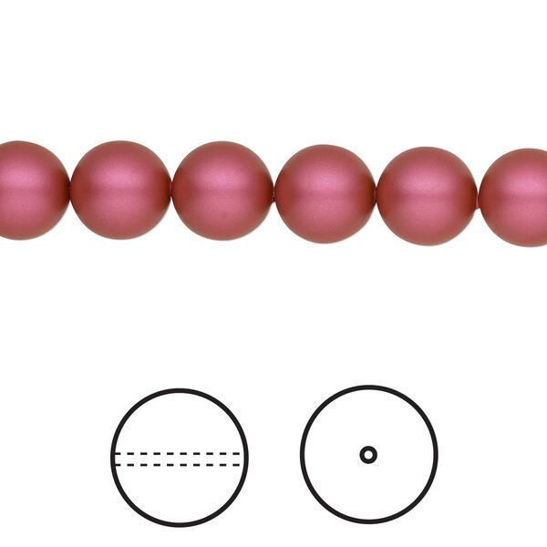 Pearl 50pk mulberry pink, Crystal Passions® 8mm round 5810 image number 0
