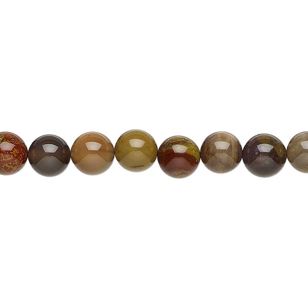 Wooden agate 1pkg1, round bead natural B grade, 15.5-16 inch 6mm image number 0