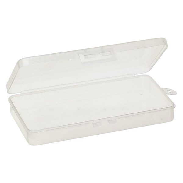 Organizer box, plastic, clear, 1-cell, 7x3-3/4 x1 inch. Sold per pkg of 2. image number 1