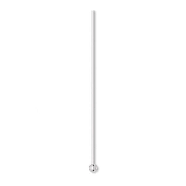 Head pin 1pkg10 sterling silver, 1.5 inch / 2mm ball tip, 21 gauge image number 1