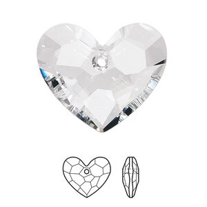 Drop 16pk crystal, Swarovski® 28x23mm pendant honeycomb heart 6264