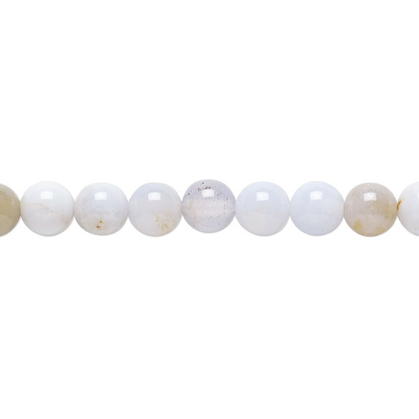 Bead, blue chalcedony (natural), 6mm round, C grade, Mohs hardness 7. Sold per 15-1/2" to 16" strand. image number 0