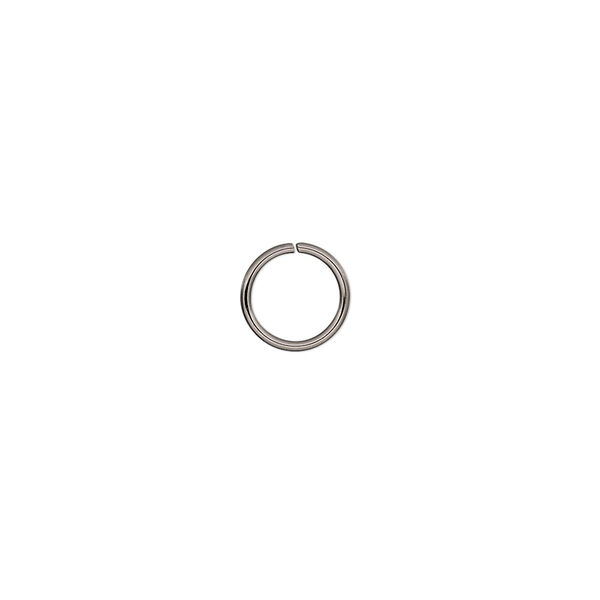 Jump ring, stainless steel, 8mm round, 6.4mm inside diameter, 20 gauge. Sold per pkg of 50. image number 0