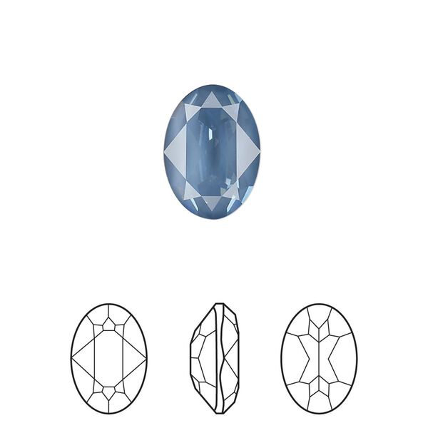 Fancy stone 144pk crystal denim ignite LacquerPRO, Swarovski® 14x10mm oval 4120 image number 0
