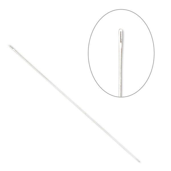 Needle, John James, nickel-plated steel, #15 with 0.36mm eye width, 1-3/4 inches. Sold per pkg of 25. image number 0