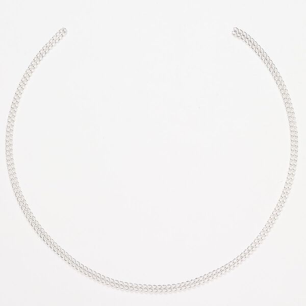 Copper 1pkg1 curb chain silver plate 30 inch 2.1mm image number 0