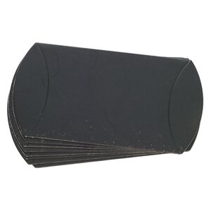 Box, paper, black, 4-1/2 x 2-1/2 x 1-inch assembled pillow. Sold per pkg of 8.