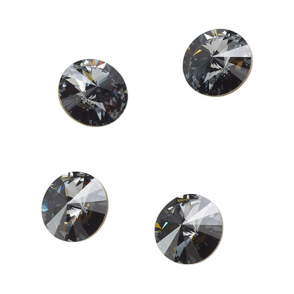 Chaton 48pk crystal silver night foil back, Crystal Passions® 10.54-10.91mm rivoli SS47 1122 image number 0