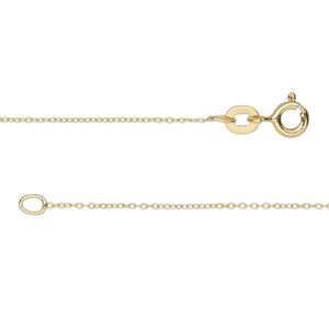 Chain 1pkg1 sterling silver cable, 0.8mm / springring clasp, Gossamer™ "vermeil" 18 inch