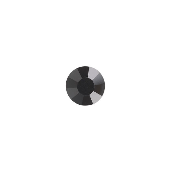 Chaton, glass rhinestone, jet, foil back, 9.9-10.2mm faceted round, SS45. Sold per pkg of 4. image number 0