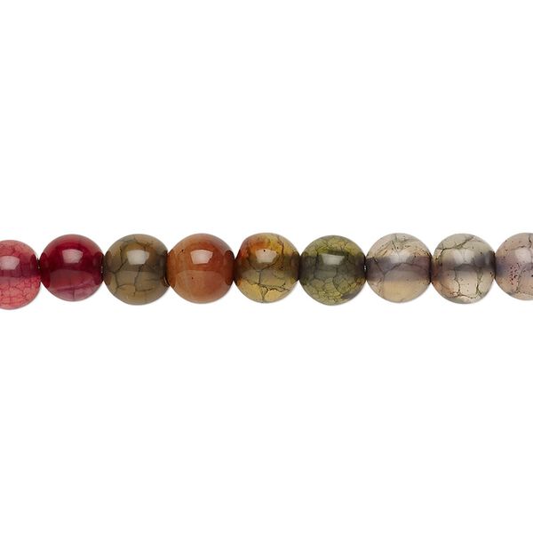 Agate 1pkg1, round bead 14 inch 5-6mm image number 0