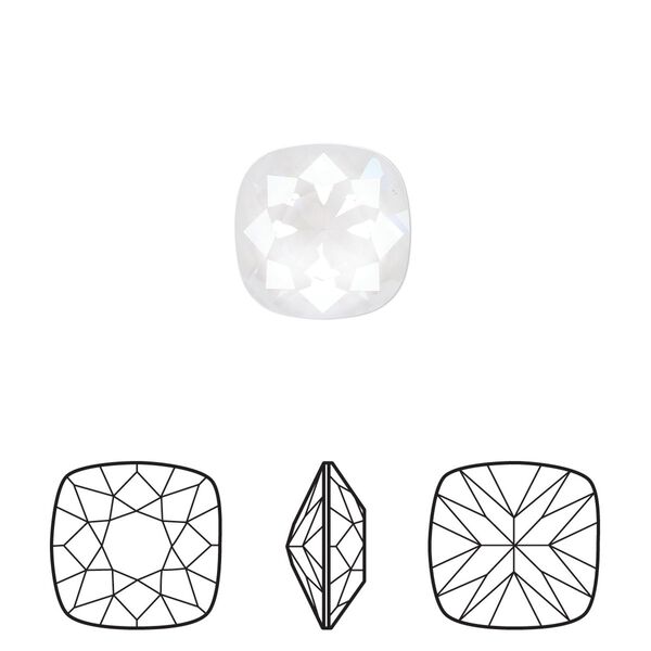 Fancy stone 1pk crystal electric white ignite LacquerPRO, Crystal Passions® 12mm cushion 4470 image number 0