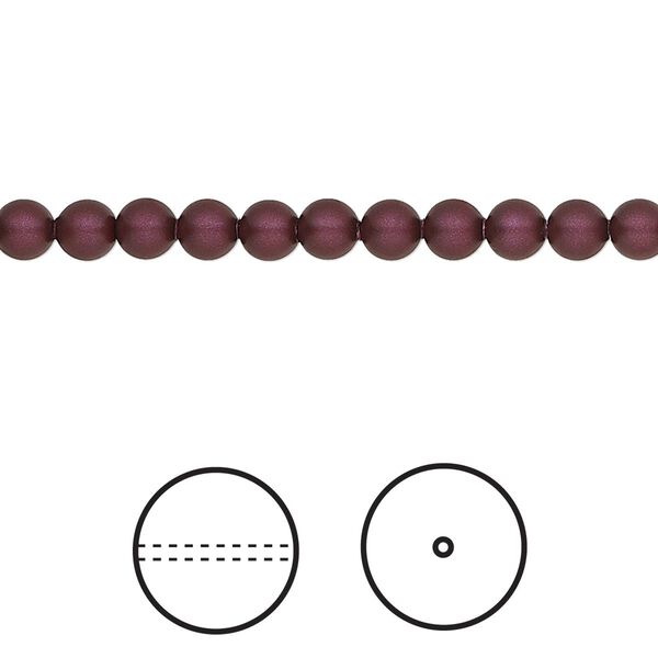 Pearl 100pk elderberry, Crystal Passions® 4mm round 5810 image number 0