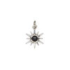 Black onyx / sterling silver 1pkg1, antiqued open star drop 12x12mm image number 1