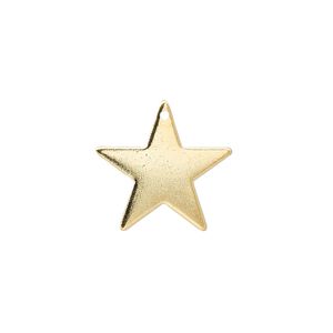 Charm, gold-plated brass, 17mm star. Sold per pkg of 10.