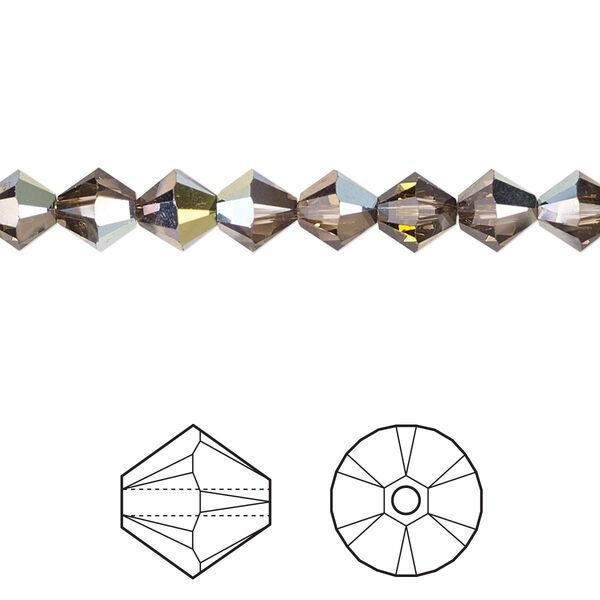 Bead 144pk light Colorado topaz golden Sahara, Crystal Passions® 6mm bicone 5328 image number 0