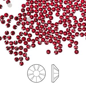 Flat back 1440pk light Siam foil back, Preciosa MAXIMA Czech crystal rhinestone 2.1-2.3mm chaton rose round SS7