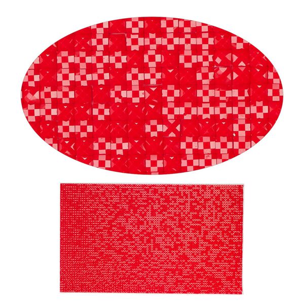 Adhesive sheet, My Style Deco Art™, peel-off, resin and glue, red, 8 x 4.75-inch rectangle, 1.8mm thick. Sold individually. image number 0