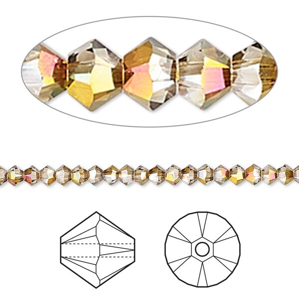Bead 48pk crystal mahogany, Crystal Passions® 3mm bicone 5328 image number 0