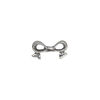 Bead, pewter (tin-based alloy), pkg/1, antiqued, 16x9mm double-sided bow, fits 8mm cube. image number 0