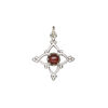 Garnet / sterling silver 1pkg1, antiqued open beaded diamond drop natural 17x17mm image number 1