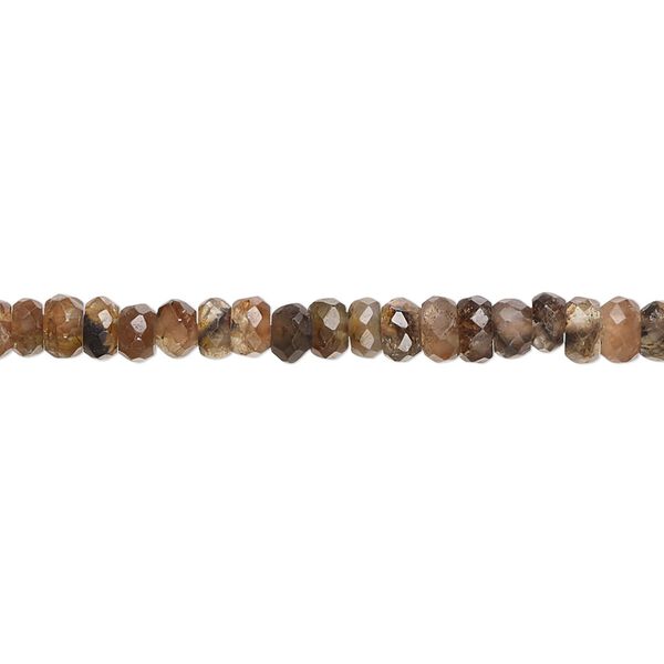 Andalusite 1pkg1, hand-cut faceted rondelle bead natural 13 inch 3x1mm-4x3mm image number 0