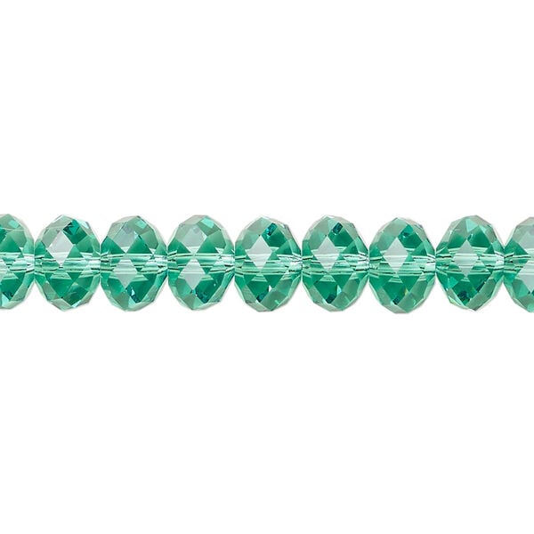 Bead 1pkg288 Caribbean green, Swarovski&reg; ReCreated&trade;, 8x6mm rondelle 5040 image number 0